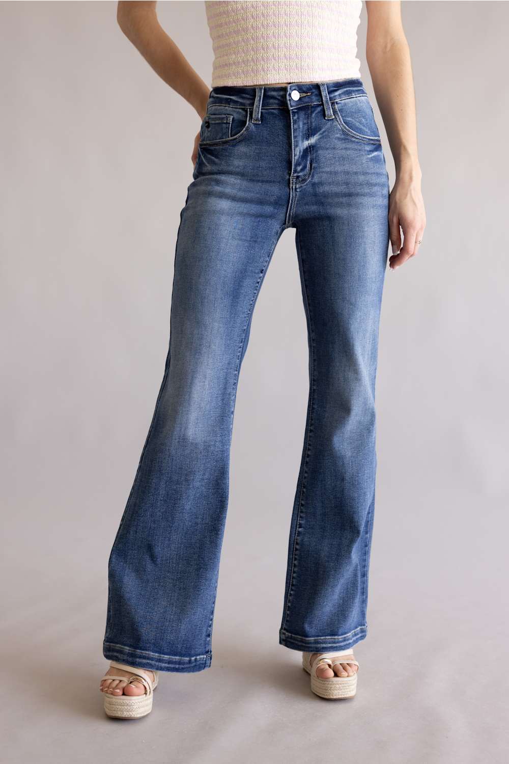 KanCan Avonlea High Rise Wide Flare Jeans for Women