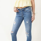 KanCan Distressed Ankle Skinny Jeans for Women