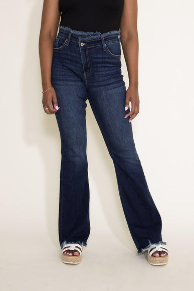 KanCan High Rise Crisscross Flare Jeans for Women