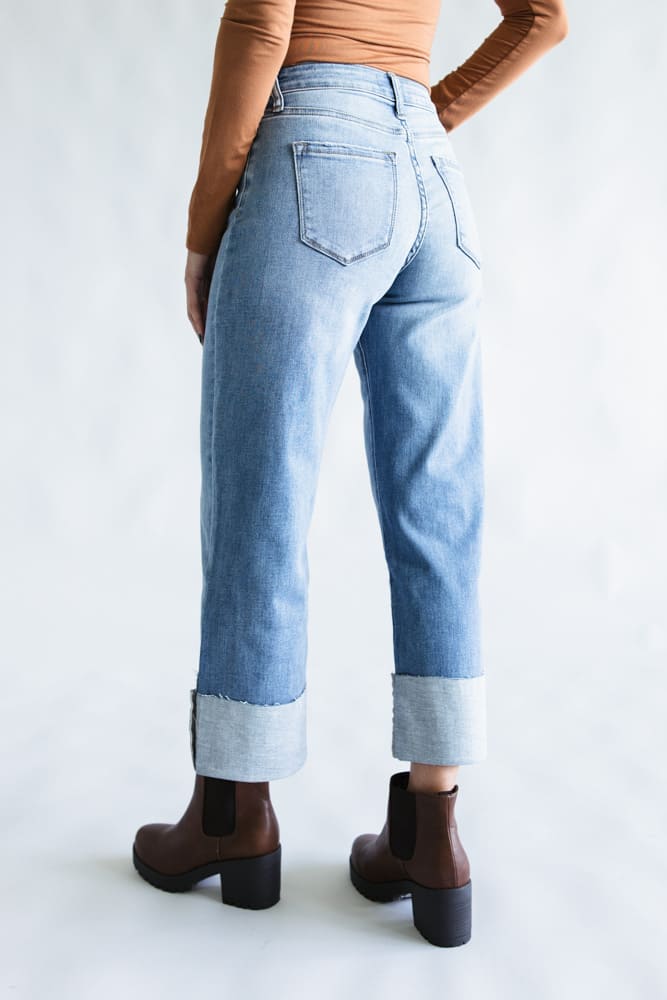 KanCan High Rise Crop Wide Leg Jeans for Women