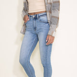 KanCan High Rise Shark Bite Ankle Skinny Jeans for Women