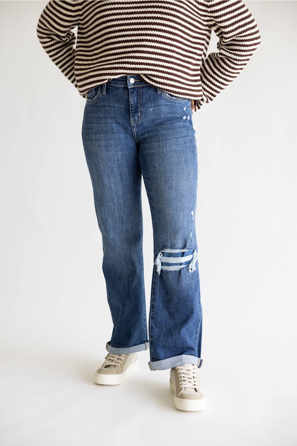 KanCan Mid Rise True Straight Leg Jeans for Women