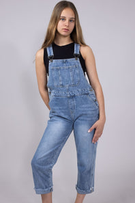 KanCan Youth Cordelia Relaxed Denim Overalls for Girls