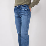 KanCan High Rise Dark Wash Clean Straight Jeans for Women
