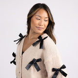 Katydid Bow Cardigan for Women in Tan