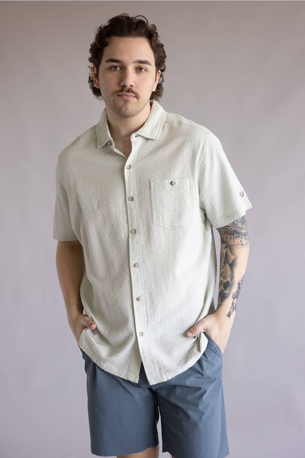 Kuhl Kastaway Button Up Shirt for Men in Feather Grey