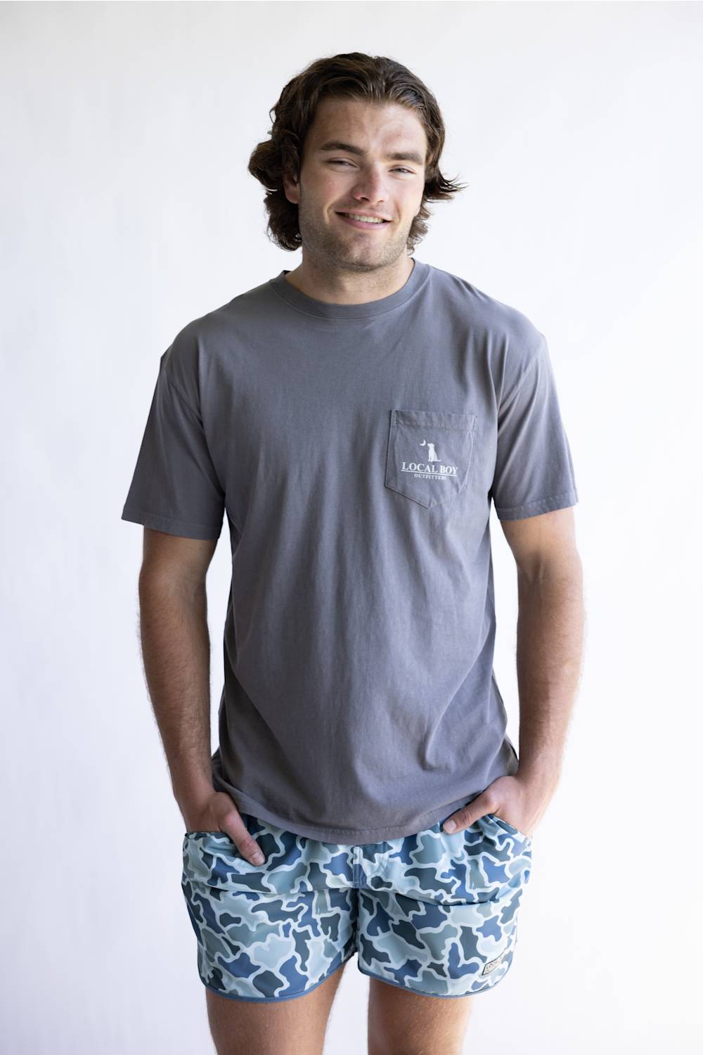 Local Boy LCF Circle T-Shirt for Men in Gray