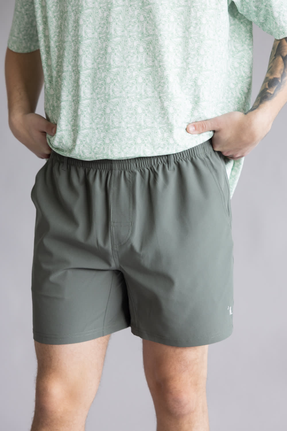 Local Boy Volley Hybrid Shorts for Men in Olive | L1600002-OLV