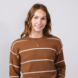 La Miel Pencil Stripe Sweater for Women in Brown