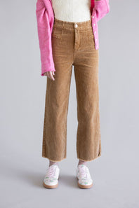 La Miel Mineral Wash Corduroy Pants for Women in Camel