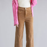 La Miel Mineral Wash Corduroy Pants for Women in Camel
