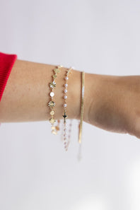 3 Piece Charm Bracelet Set in Gold