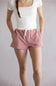 Striped Boxer Shorts for Women in Red/Cream