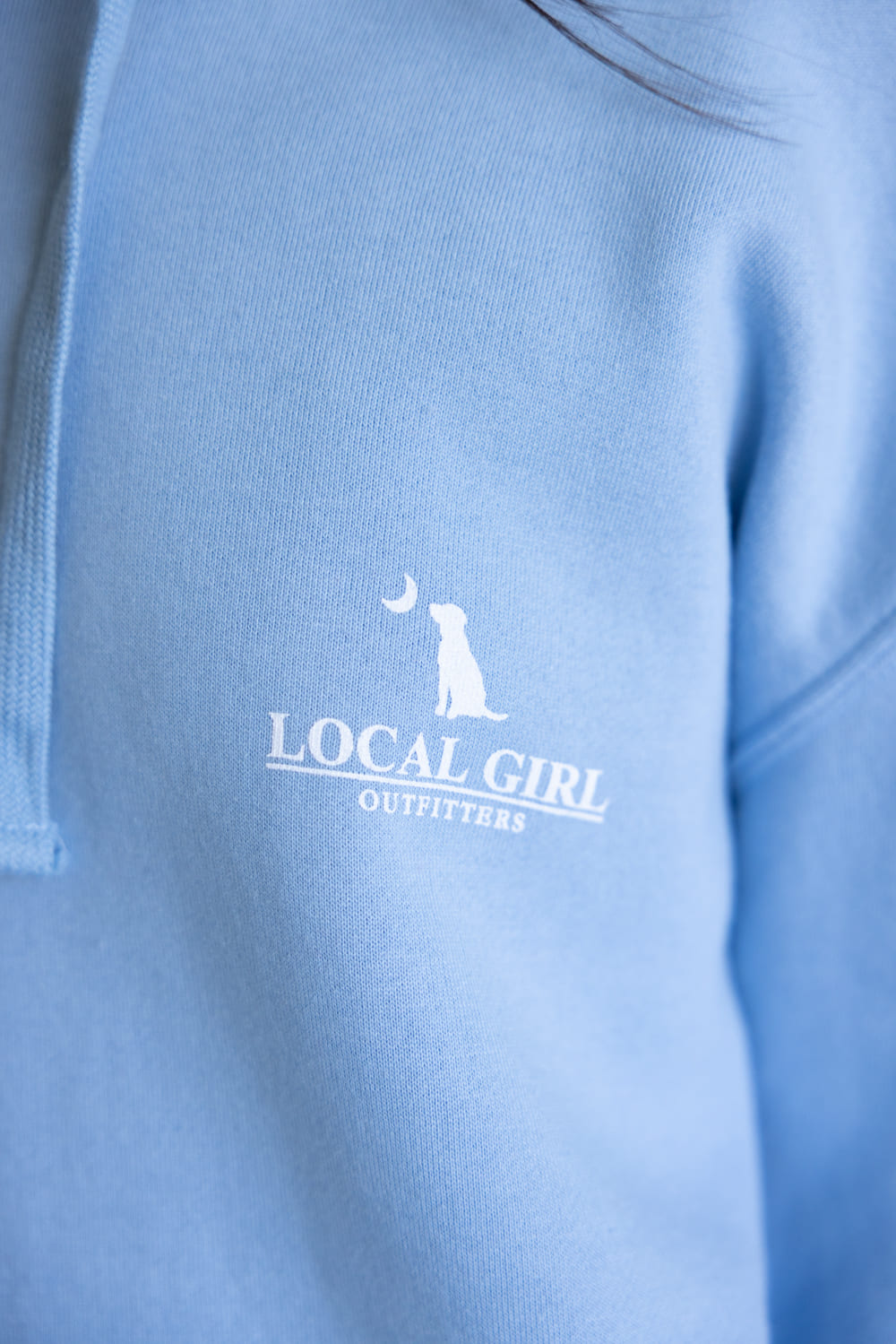 Local Girl Bluff Camo Plate Brushwood Hoodie for Women in Sky Blue