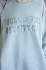 Local Girl Crewneck for Women in Sage Green