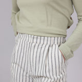 Stripe Lined Bermuda Shorts for Women in Natural
