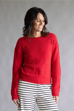 La Miel Reversible V-Neck Sweater for Women in Deep Red | JDS3605