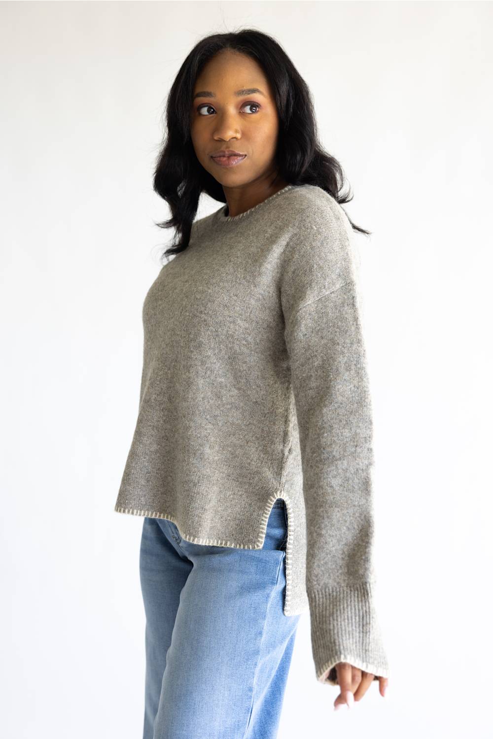 La Miel Whip Stitch Sweater for Women in Sandgrain