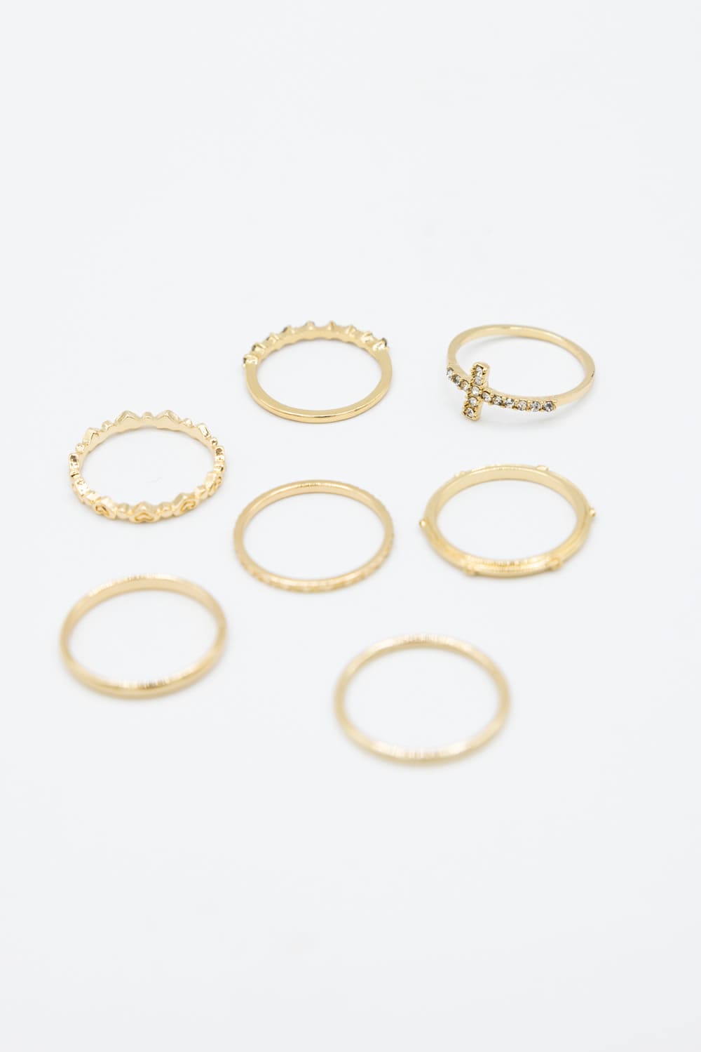 Stackable Cross Rings in Gold | JRA624GDCRY – Glik's