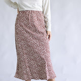 Leopard Print Midi Skirt for Women in Mocha