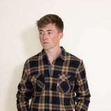 1897 Original Plaid Woven Button Down Shirt for Men in Orange/Navy