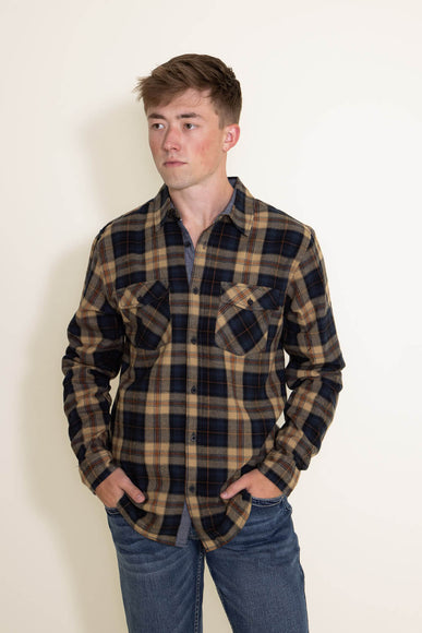 1897 Original Plaid Woven Button Down Shirt for Men in Orange/Navy