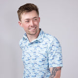Local Boy Dirty Murtle Camo Polo Shirt for Men in Blue