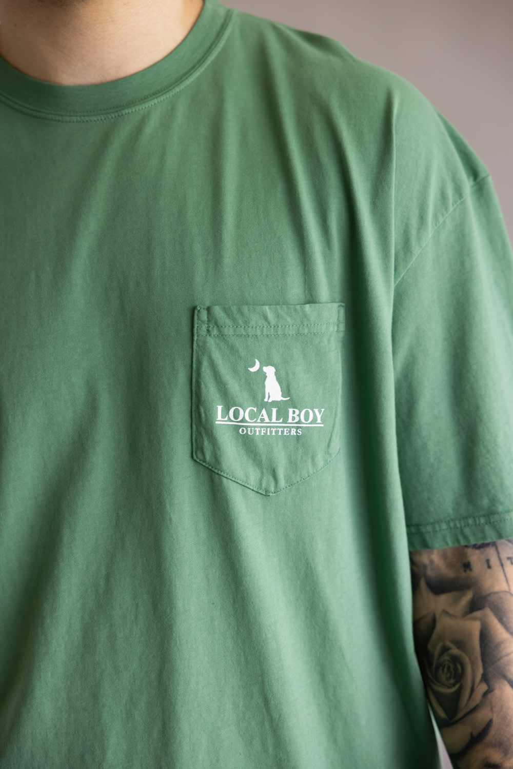 Local Boy High Badge T-Shirt for Men in Green
