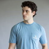 Local Boy Local Flage Badge T-Shirt for Men in Slate Blue