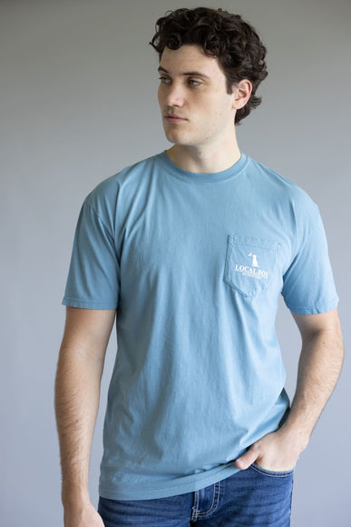Local Boy Local Flage Badge T-Shirt for Men in Slate Blue
