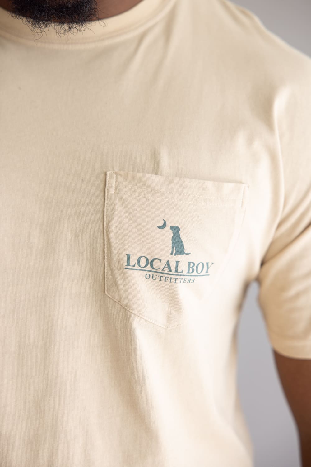 Local Boy Local Flage Bluff T-Shirt for Men in Latte Brown