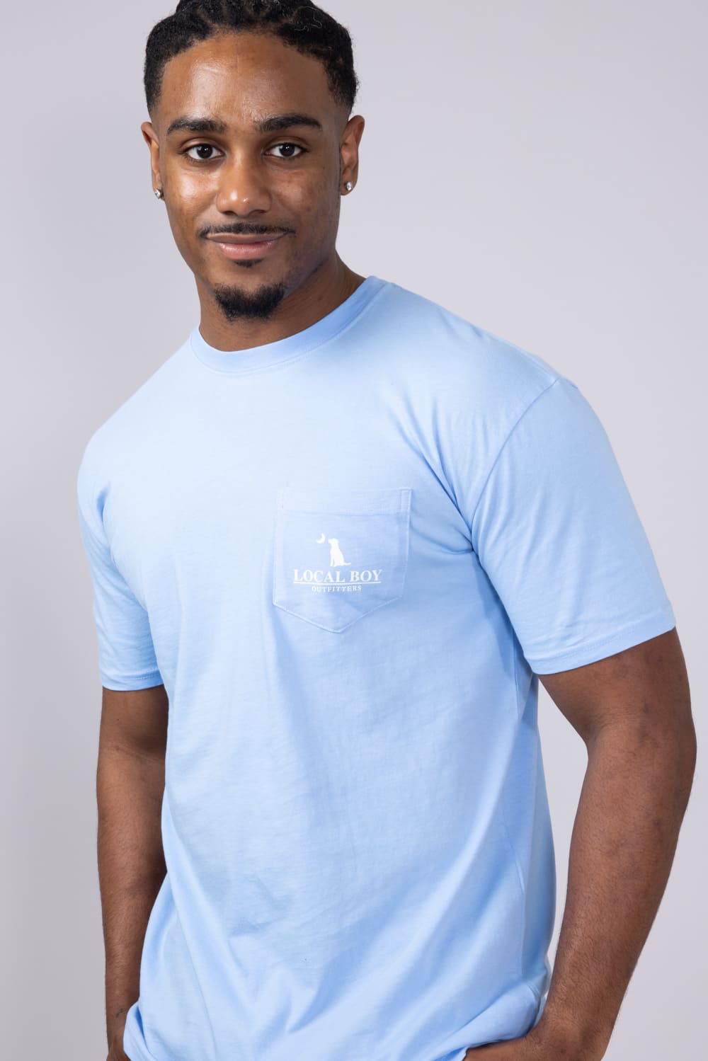 Local Boy Peppermint T-Shirt for Men in Washed Denim | L1000571