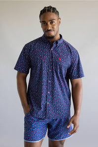 Local Boy USA Low Country Button Down for Men in Navy