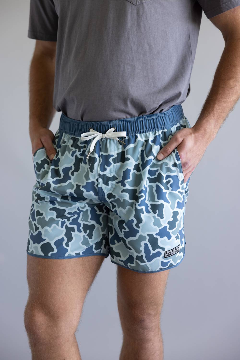 Local Boy Wando Swim Shorts for Men in Blue Camo