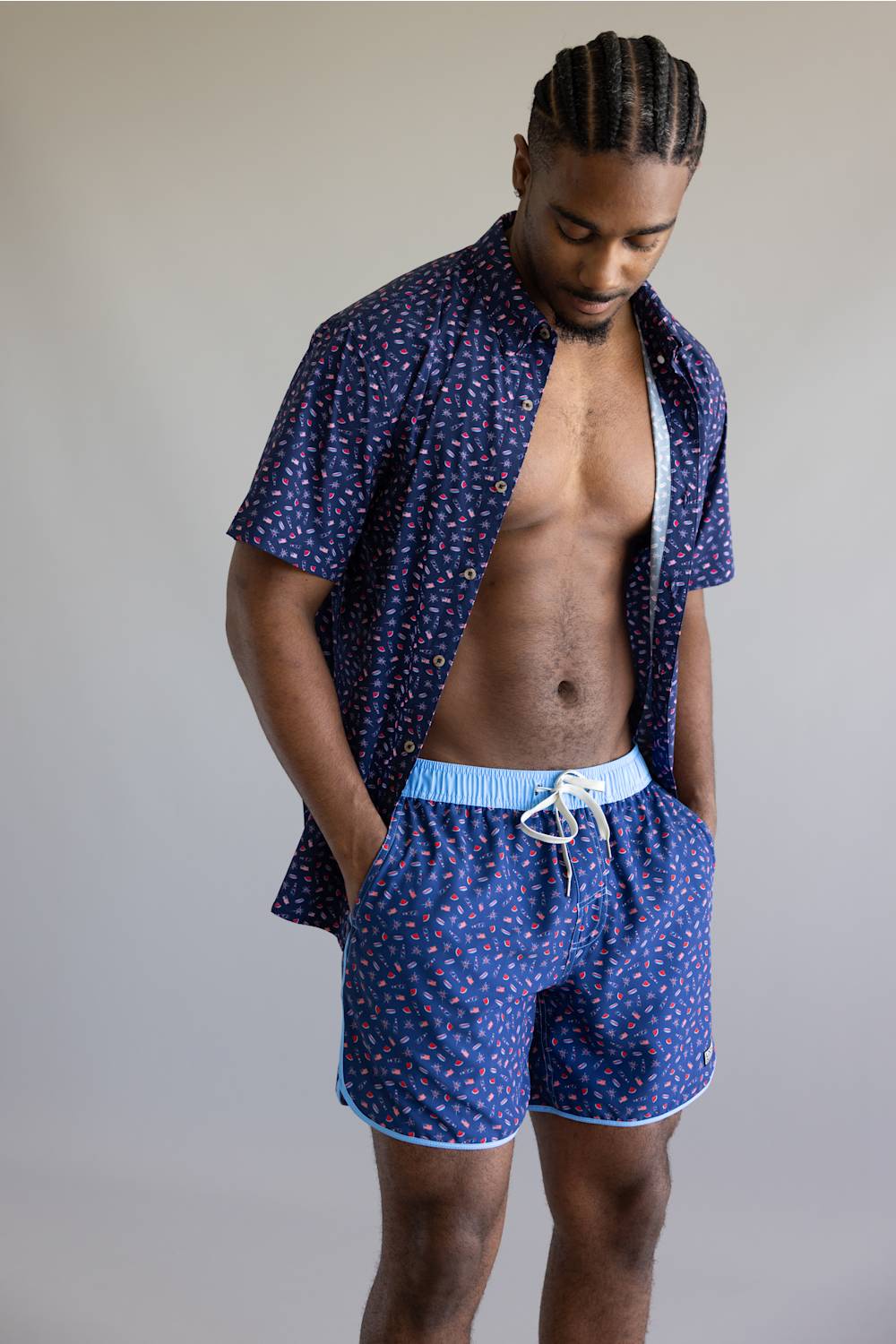 Local Boy Wando Swim Shorts for Men in USA Navy