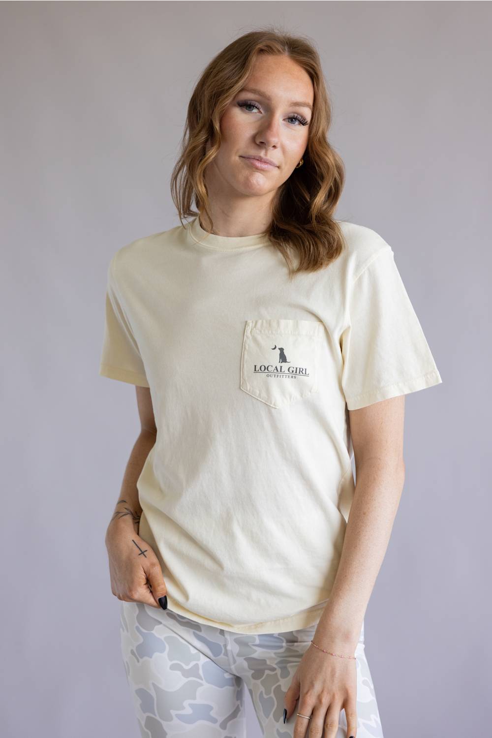 Local Girl Bluff Plate T-Shirt for Women in Ivory