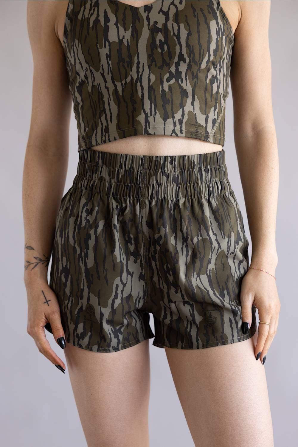 Local Girl High Waisted Volley Shorts for Women in Bottomland Camo | L5160000-OBLD