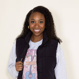 Love Tree Cropped Puffer Vest for Women in Black