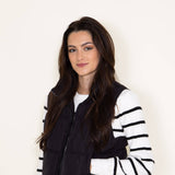 Love Tree Cropped Puffer Vest for Women in Black