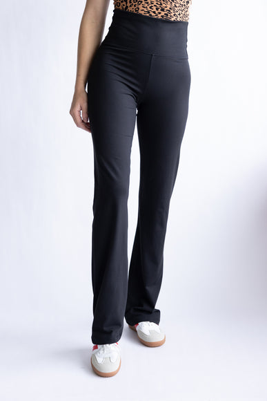 Love Tree Extra High Waisted Bootcut Leggings for Women in Black