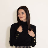 Love Tree Lightweight Turtleneck Sweater for Women in Black