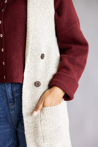 Love Tree Sleeveless Long Sweater Vest for Women in Oatmeal