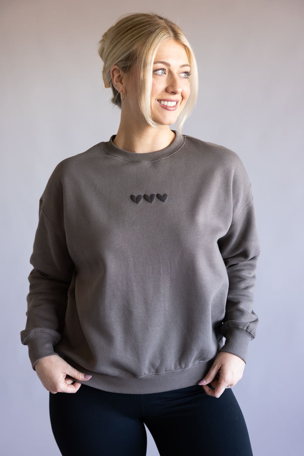 Love You Like A Summer Sunset Crewneck for Women in Fossil Brown