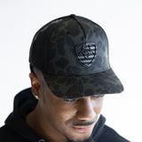 Ariat Embroidery Shield Snapback Hat for Men in Black