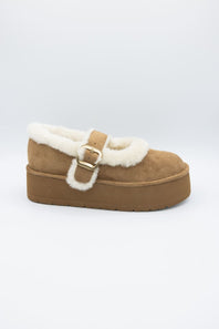 Madden Girl Platform Elena Mary Jane Slipper for Women in Latte