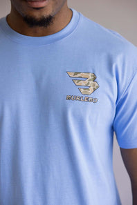 Burlebo Mallard Camo Dog T-Shirt for Men in Periwinkle Blue