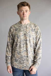 Marsh Wear Surfside Waffle Shirt for Men in Khaki Mallard Camo