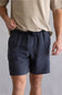 Industrie Marina Linen Shorts for Men in Dark Navy