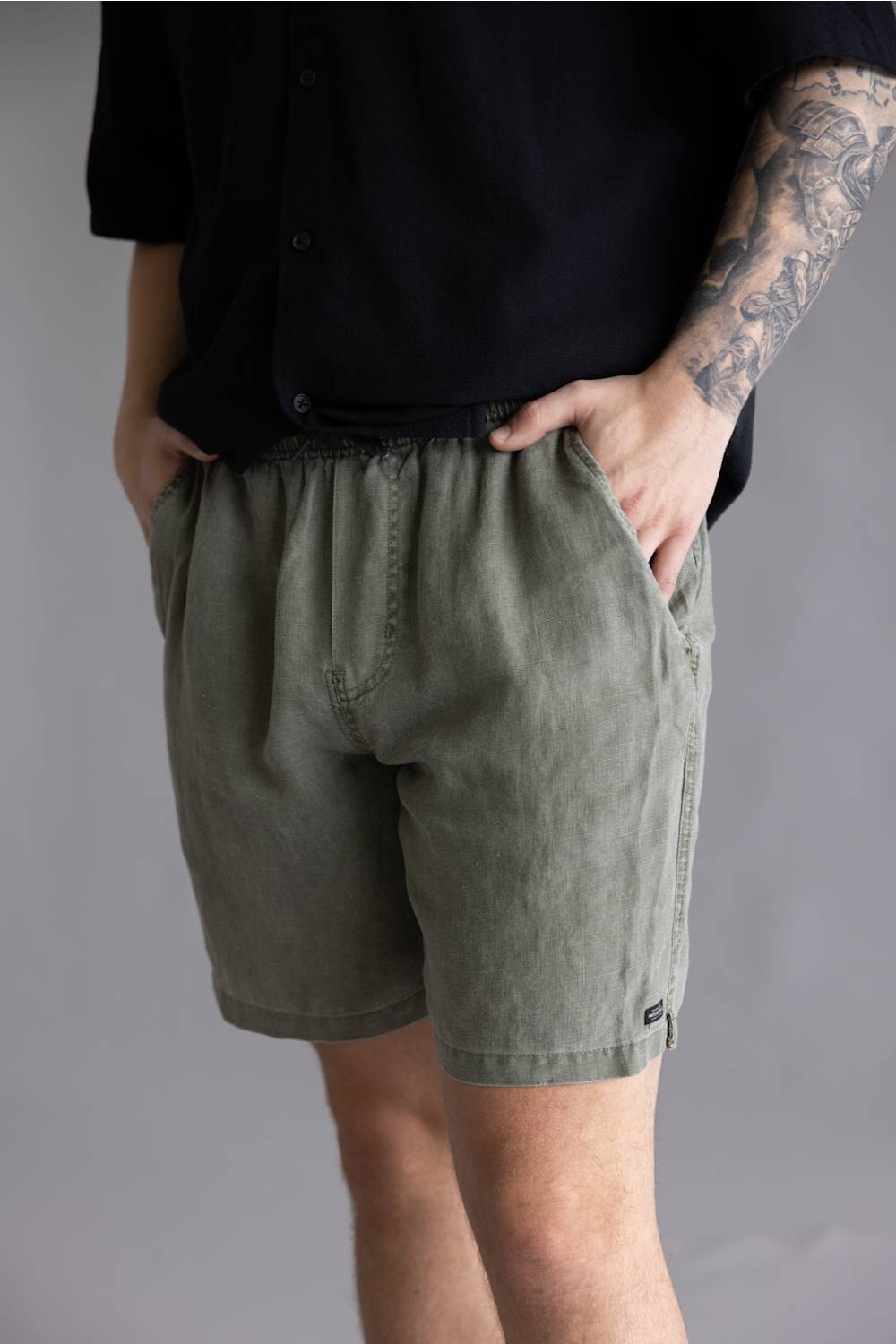 Industrie Marina Linen Shorts for Men in Shamrock