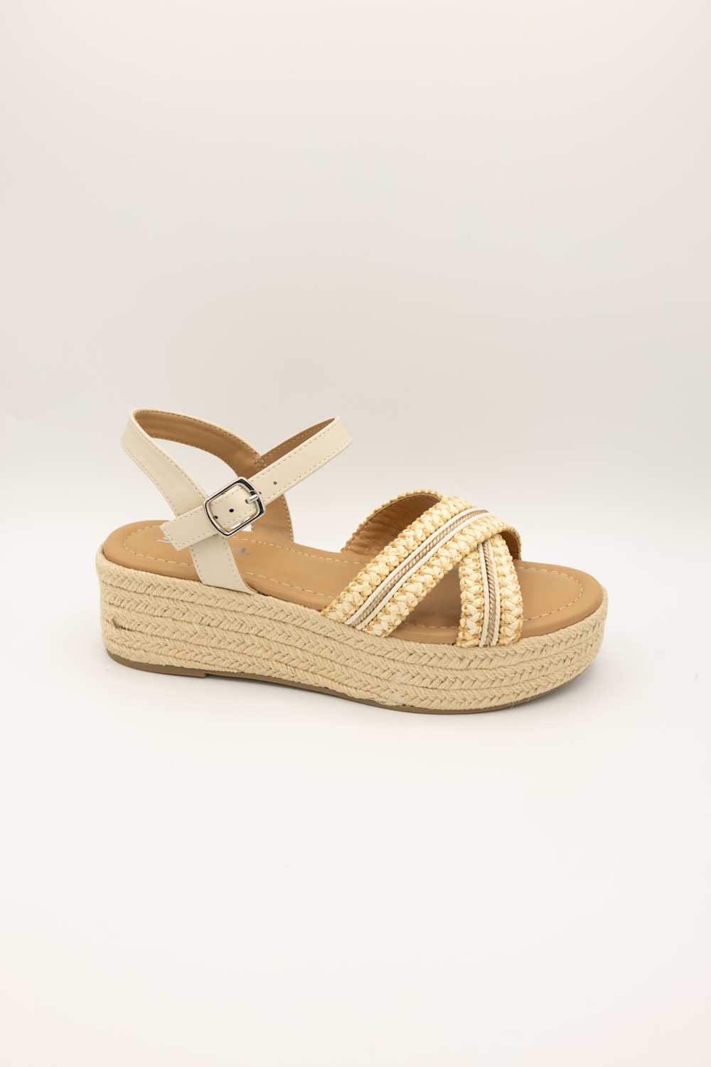 Soda Mega Rope Platform Sandals for Women in Cream